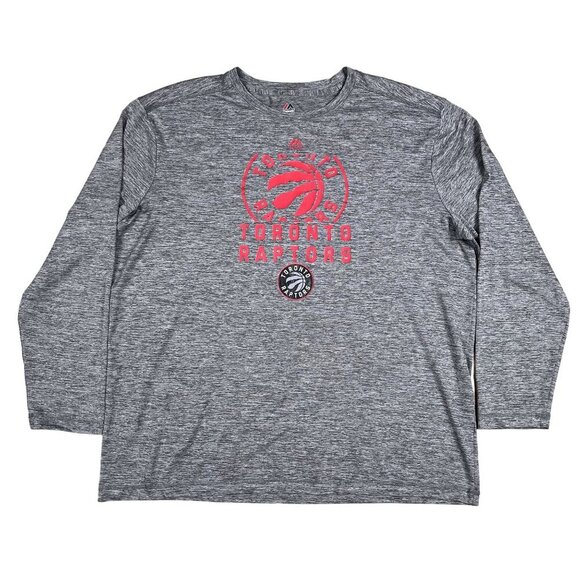 Majestic Toronto Raptors Coolbase Grey Long Sleeve T-Shirt Size XL - Picture 1 of 4
